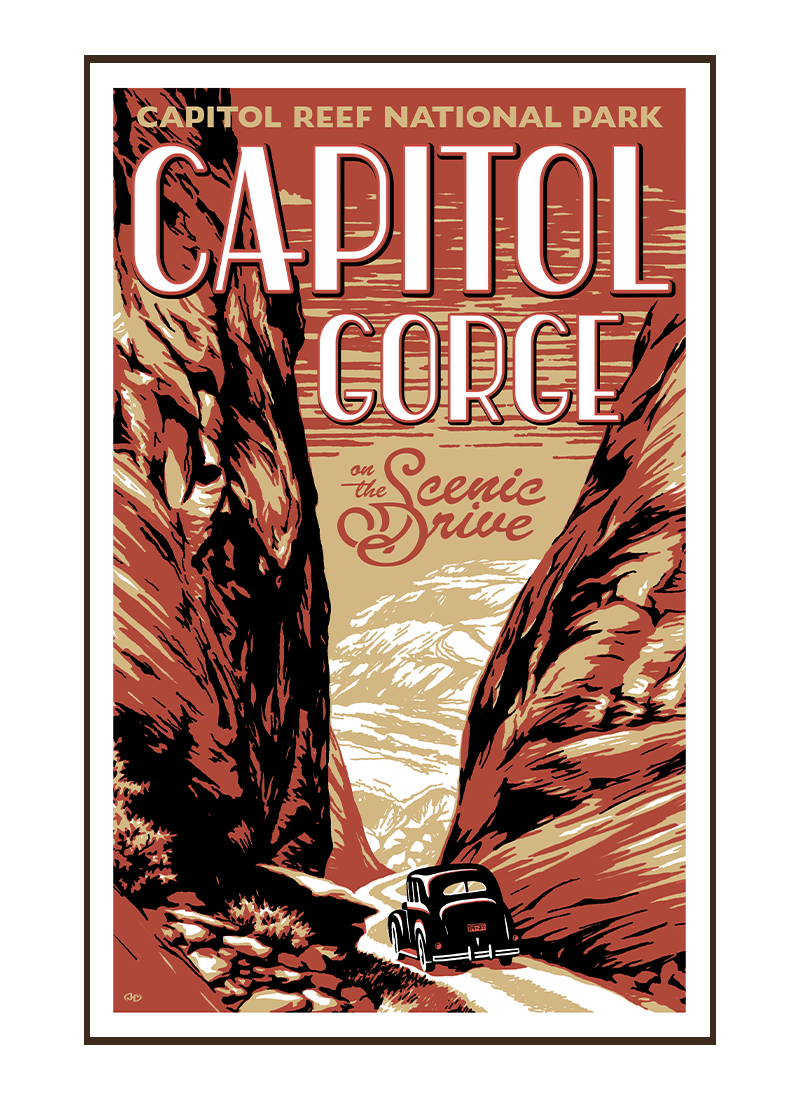 Capitol Reef Vintage-Style Poster | Scenic Hwys