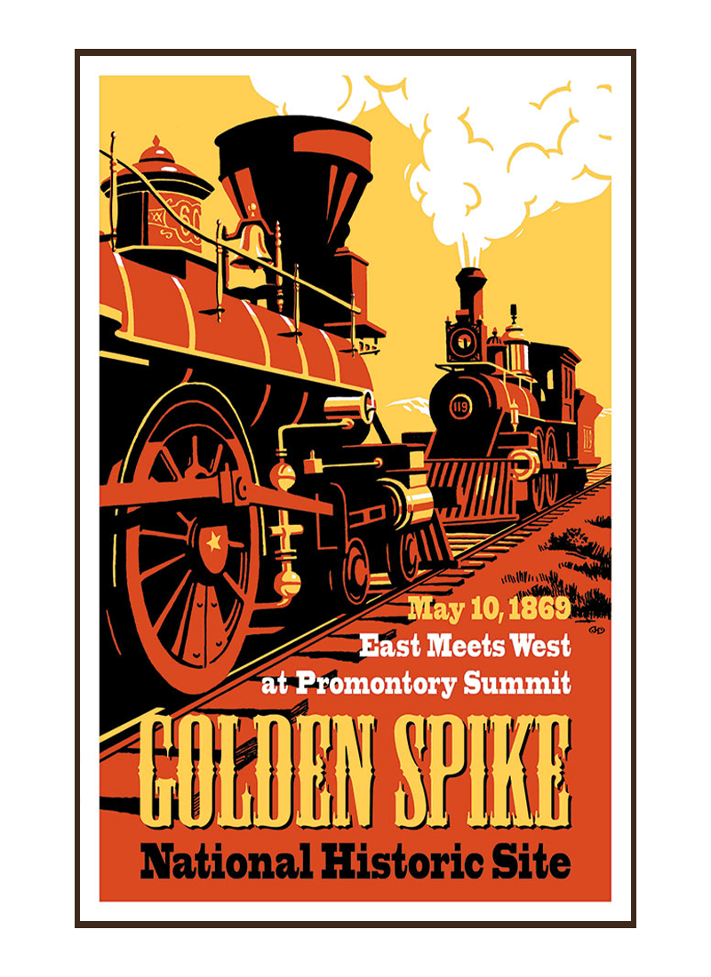 Golden Spike Vintage-Style Poster | Scenic Hwys