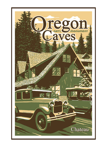 Illustration of vintage car at Oregon Caves National Monument