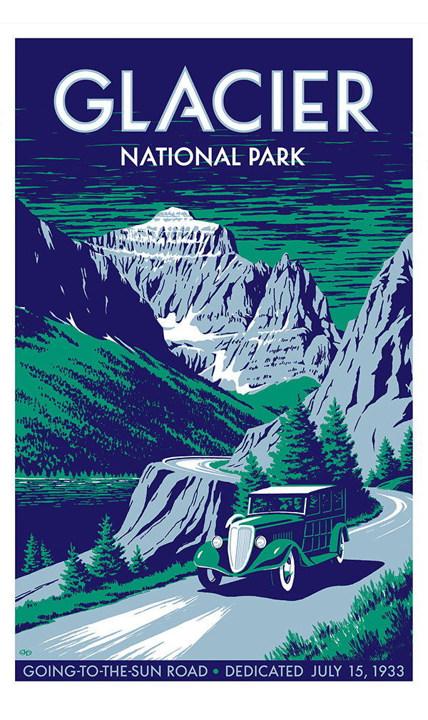 Glacier Vintage-Style Poster | Scenic Hwys