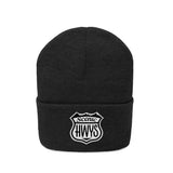 Black beanie with Scenic Hwys logo embroidered on front
