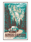 Illustration of vintage car at Kings Canyon National Park