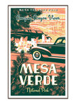 Illustration of vintage car at Mesa Verde National Park
