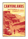 Illustration of vintage car at Canyonlands National Park