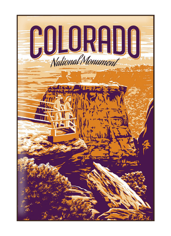 Illustration of tourists at Colorado National Monument