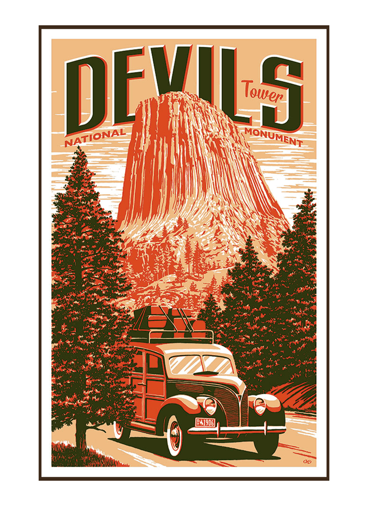 thumbnail image 2 of Devil's Tower Wyoming Travel Magnet - 4 Inch United States Landmark Art Magnet 2 of 13