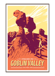 Illustration of tourist at Goblin Valley State Park