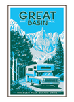 Illustration of vintage car at Great Basin National Park