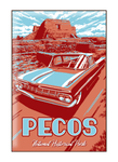 Illustration of vintage car at Pecos National Historical Park