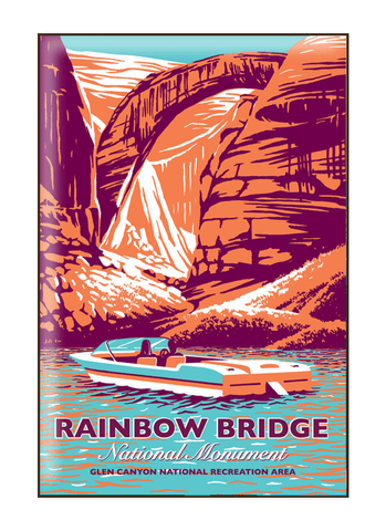Illustration of boat at Rainbow Bridge National Monument