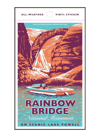Illustration of boat at Rainbow Bridge National Monument