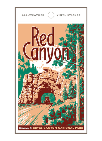 Illustration of vintage car at Red Canyon Utah