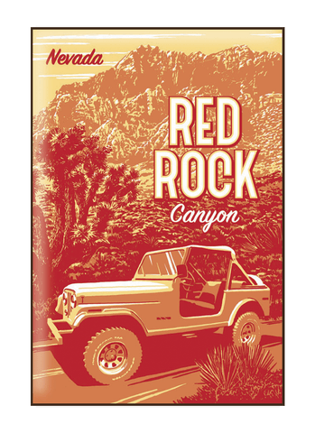 Illustration of jeep at Red Rock Canyon Nevada