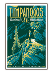 Vintage-style illustration of tourists at Timpanogos Cave National Monument